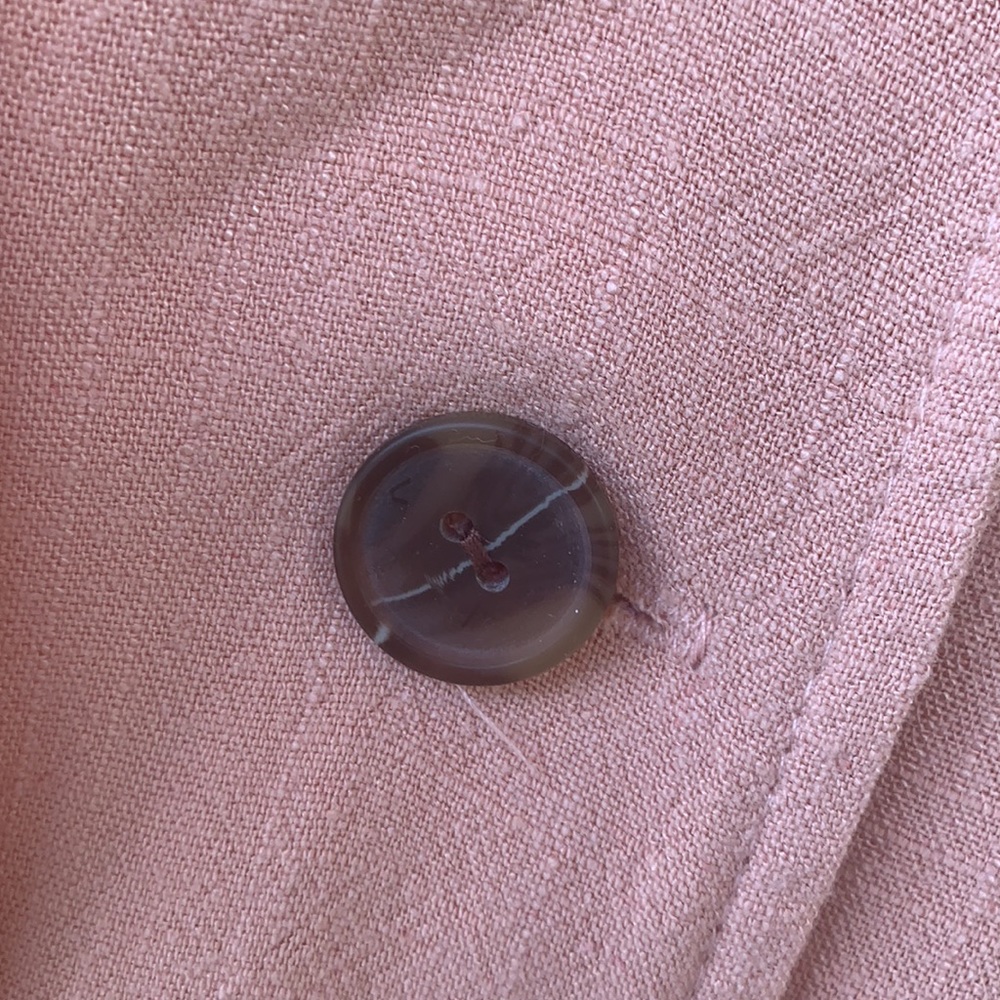 โDONATEDโPeach Blush Button Up V-neck Tie Waist Dress - Picture 11 of 15